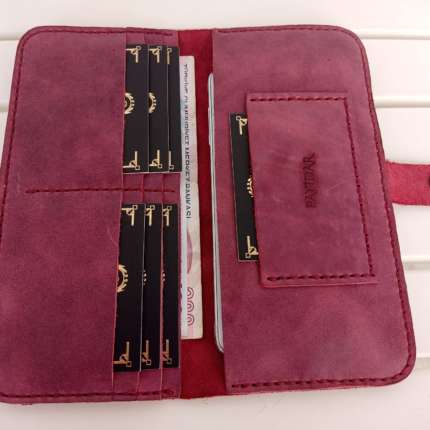 Tiena Bordo Çıtçıtlı Telefon Bölmeli Cüzdan