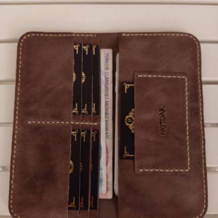 Dolaplı Crazy Gri Telefon Bölmeli Cüzdan