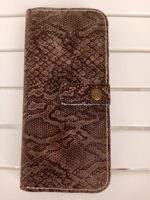 Yılan Derisi Baskı Çıtçıtlı Telefon Bölmeli Cüzdan