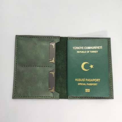 Zümrüt Yeşili Payidar Pasaport Cüzdanı