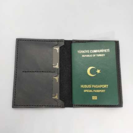 Antrasit Payidar Pasaport Cüzdanı