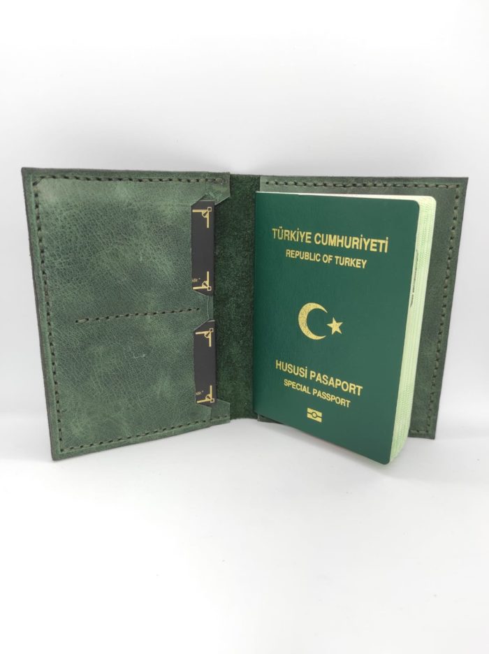 Zümrüt Yeşili Payidar Pasaport Cüzdanı